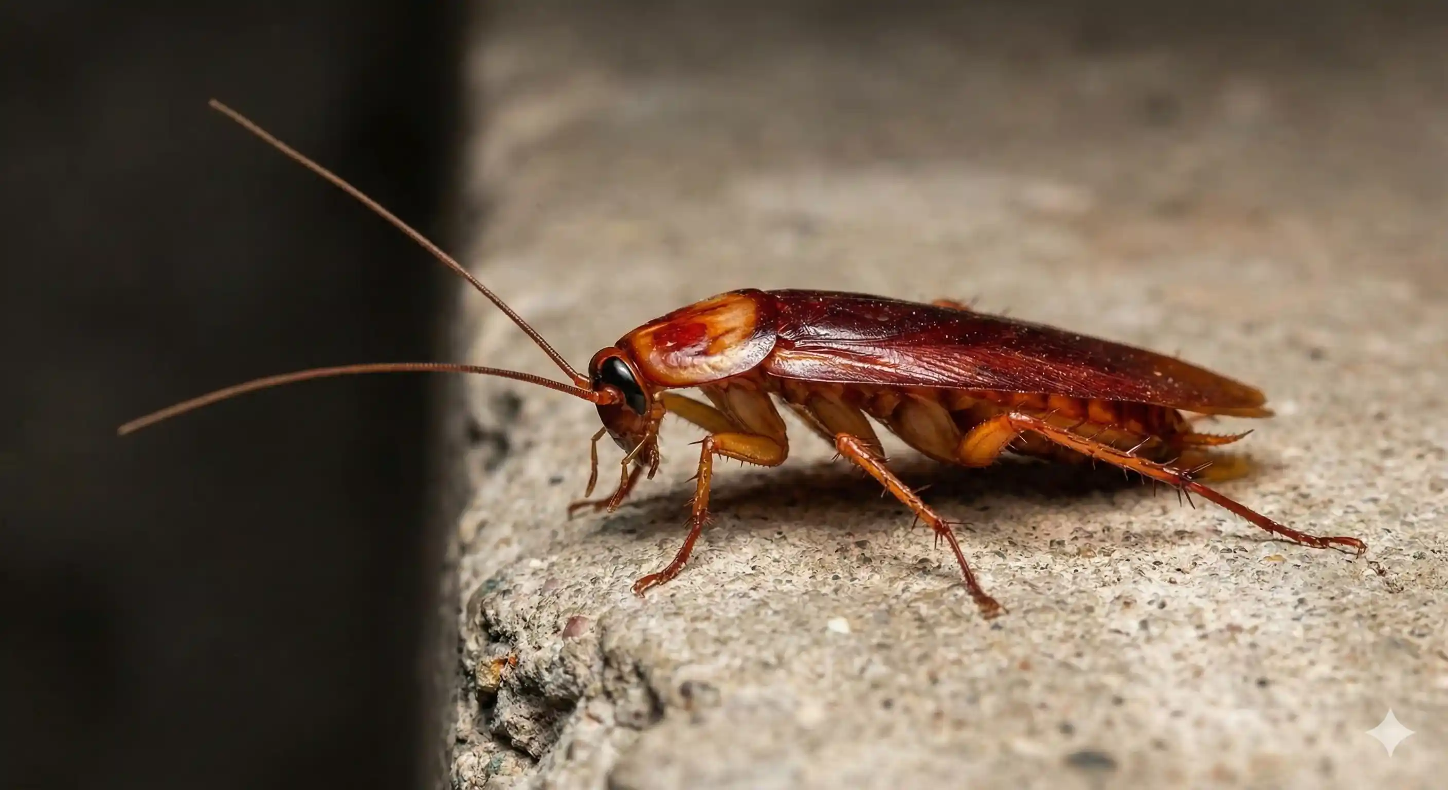 Professional American cockroach control technician inspecting and treating residential property
