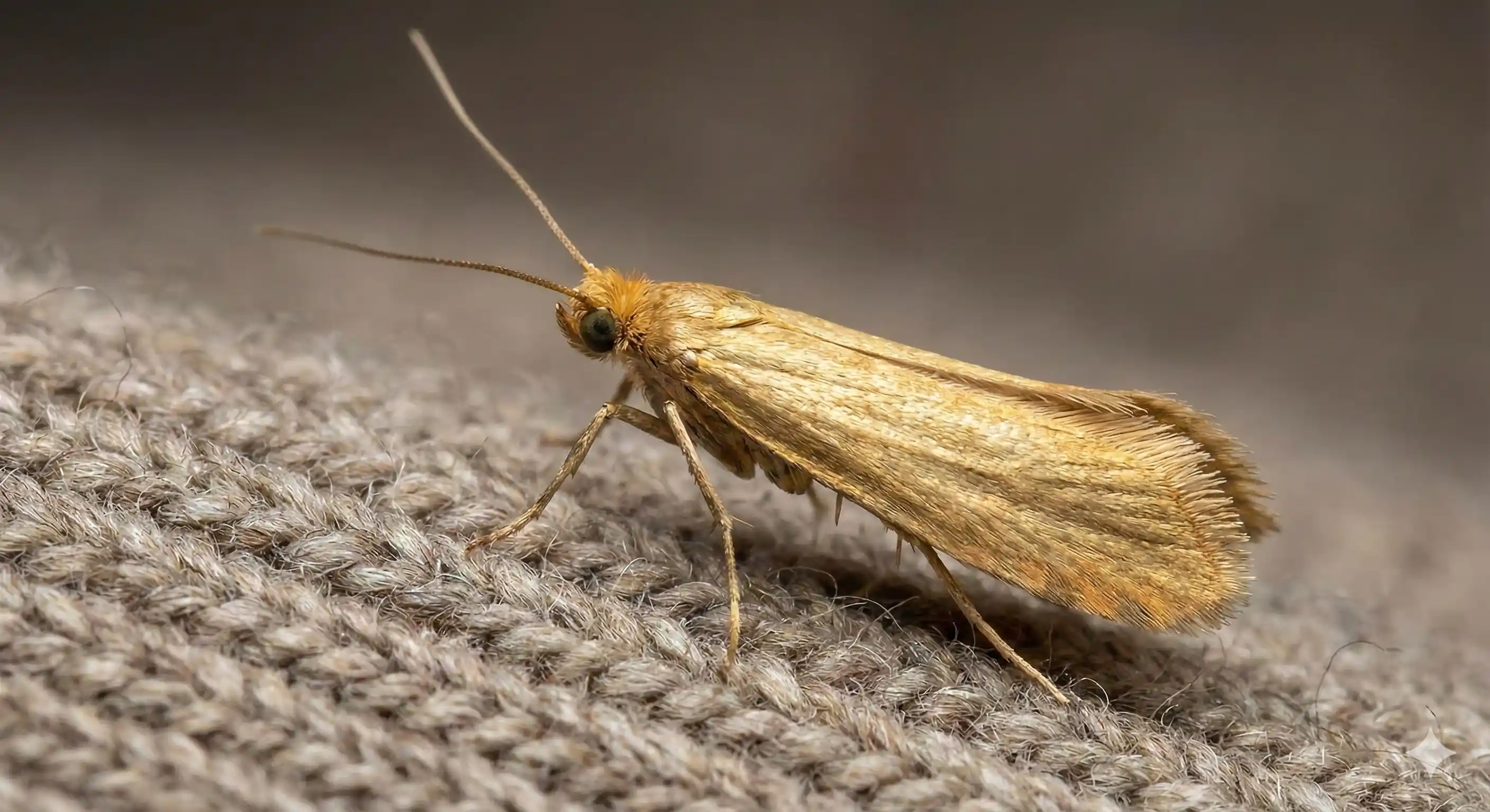 Professional moth control technician inspecting closet and textiles for moth infestation
