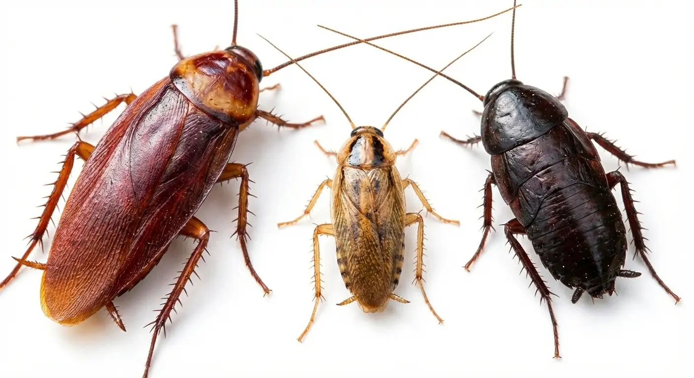 Various cockroach species comparison