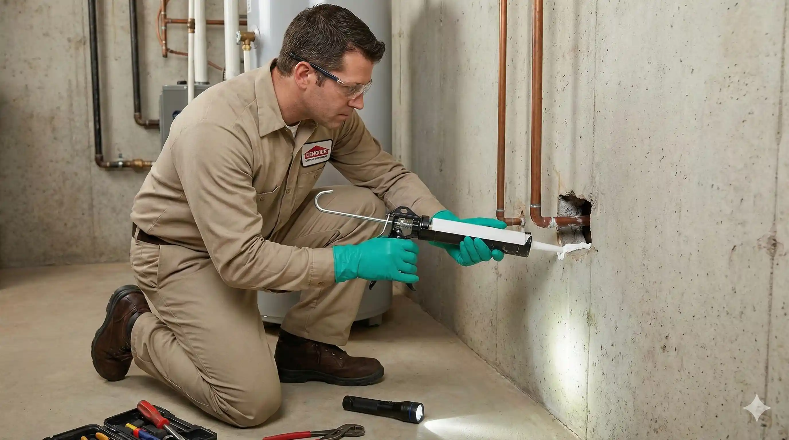 Professional sealing entry points and modifying environment to prevent cockroach access