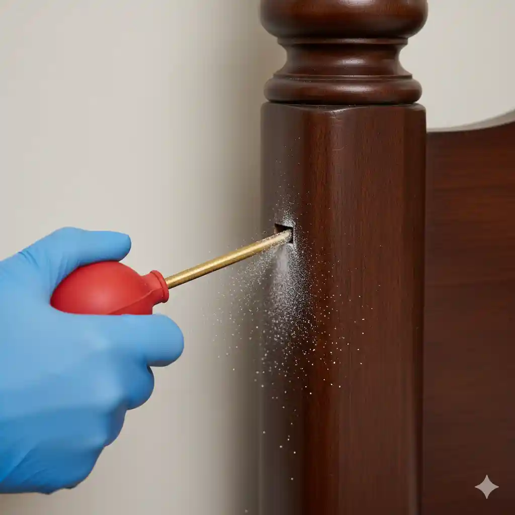 Detailed crack and crevice treatment targeting bed bug hiding spots