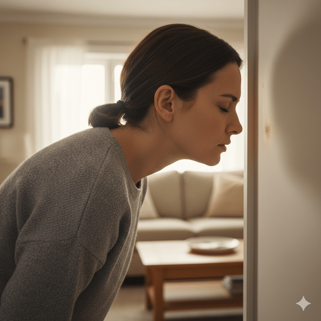 Homeowner detecting buzzing sounds coming from interior wall