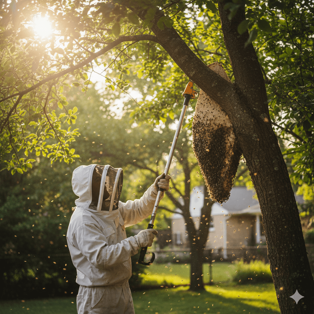 Complete hive and honeycomb removal from wall cavity