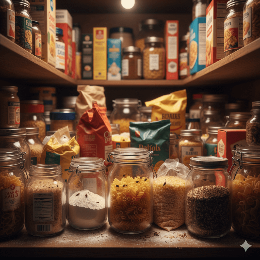 Stored food products that attract grain beetles and pantry pests