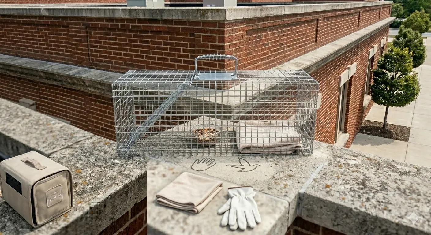 Humane bird trap for safe capture and relocation