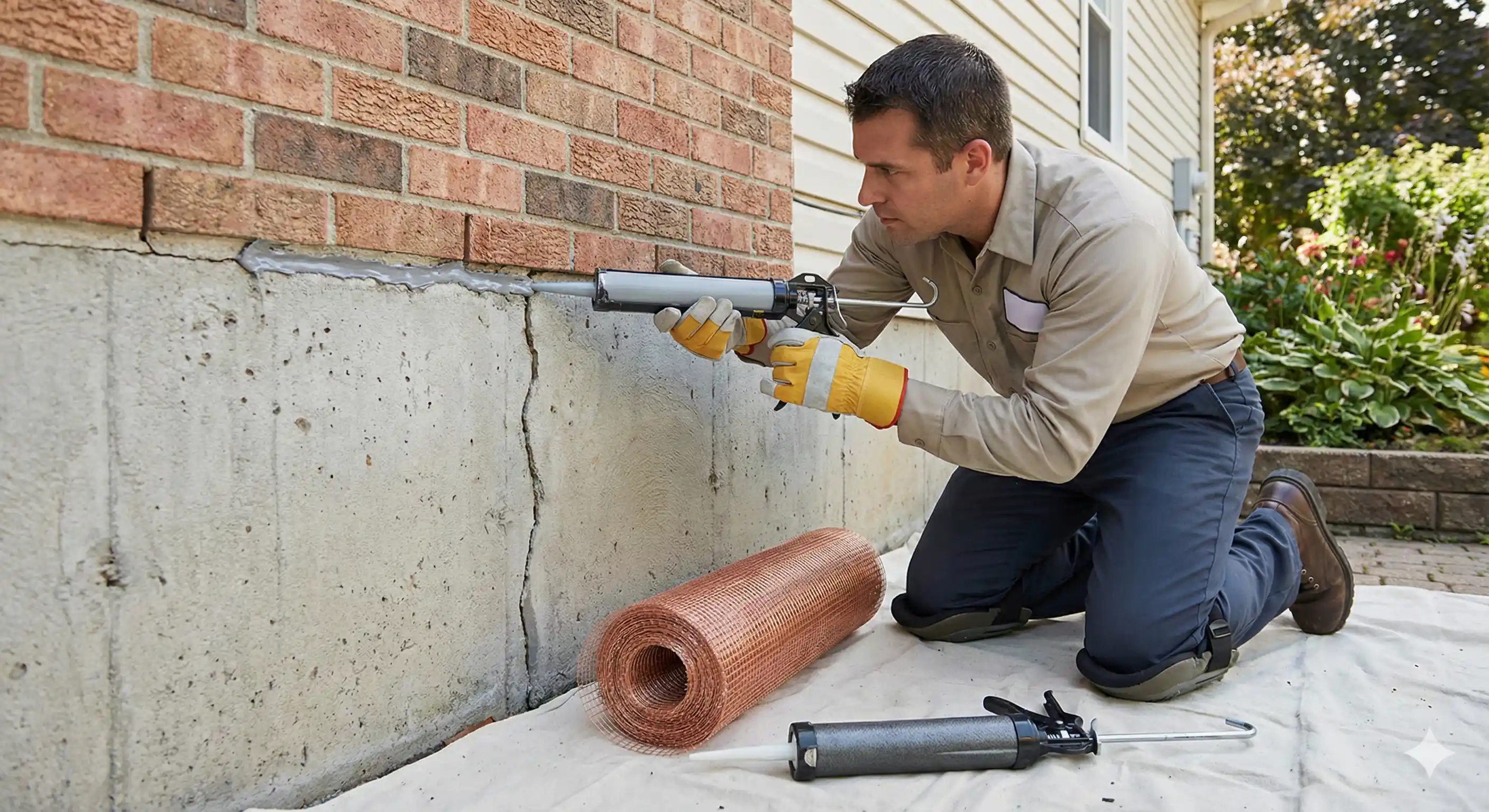 Sealing entry points to prevent black widow spider access