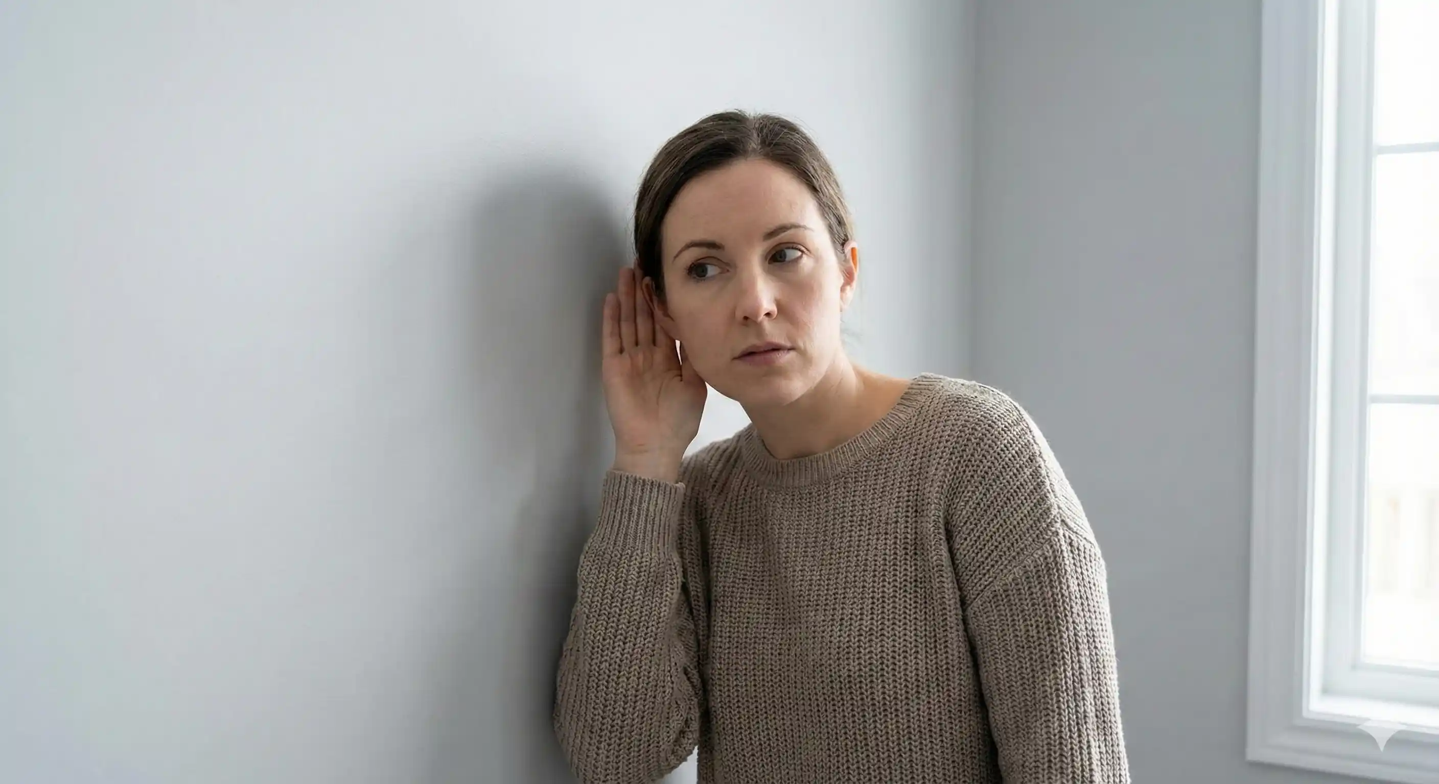 Wall area where carpenter ant activity sounds may be heard