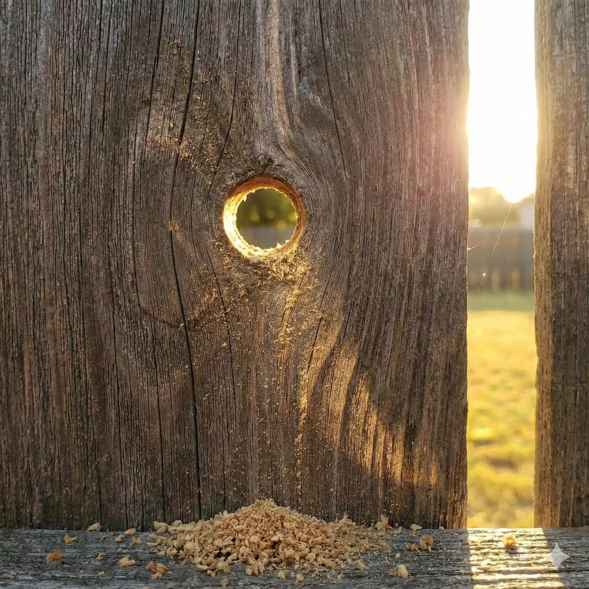Sun-exposed wooden fascia board on south-facing side of home