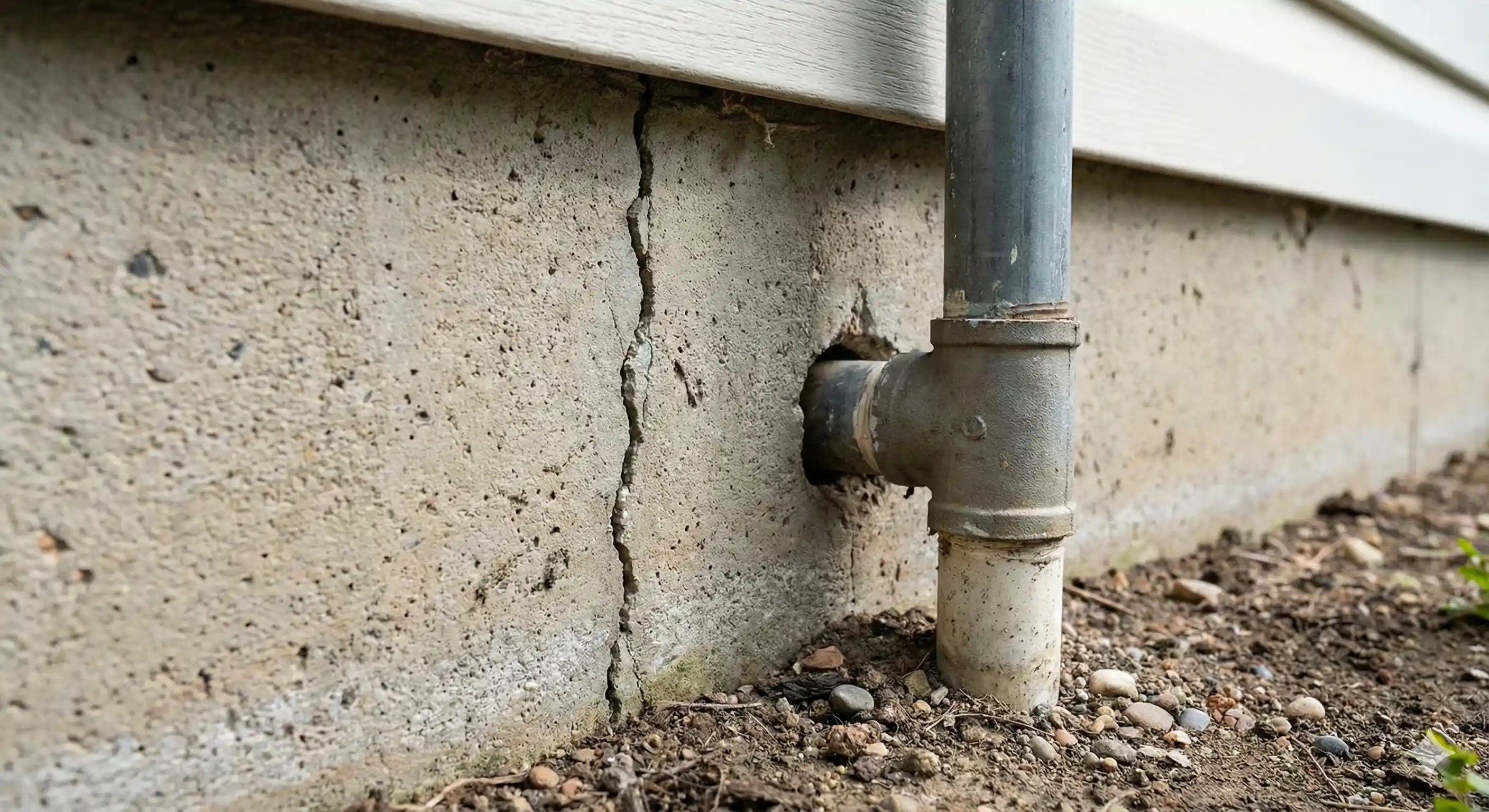 Foundation crack and utility penetration providing centipede entry points