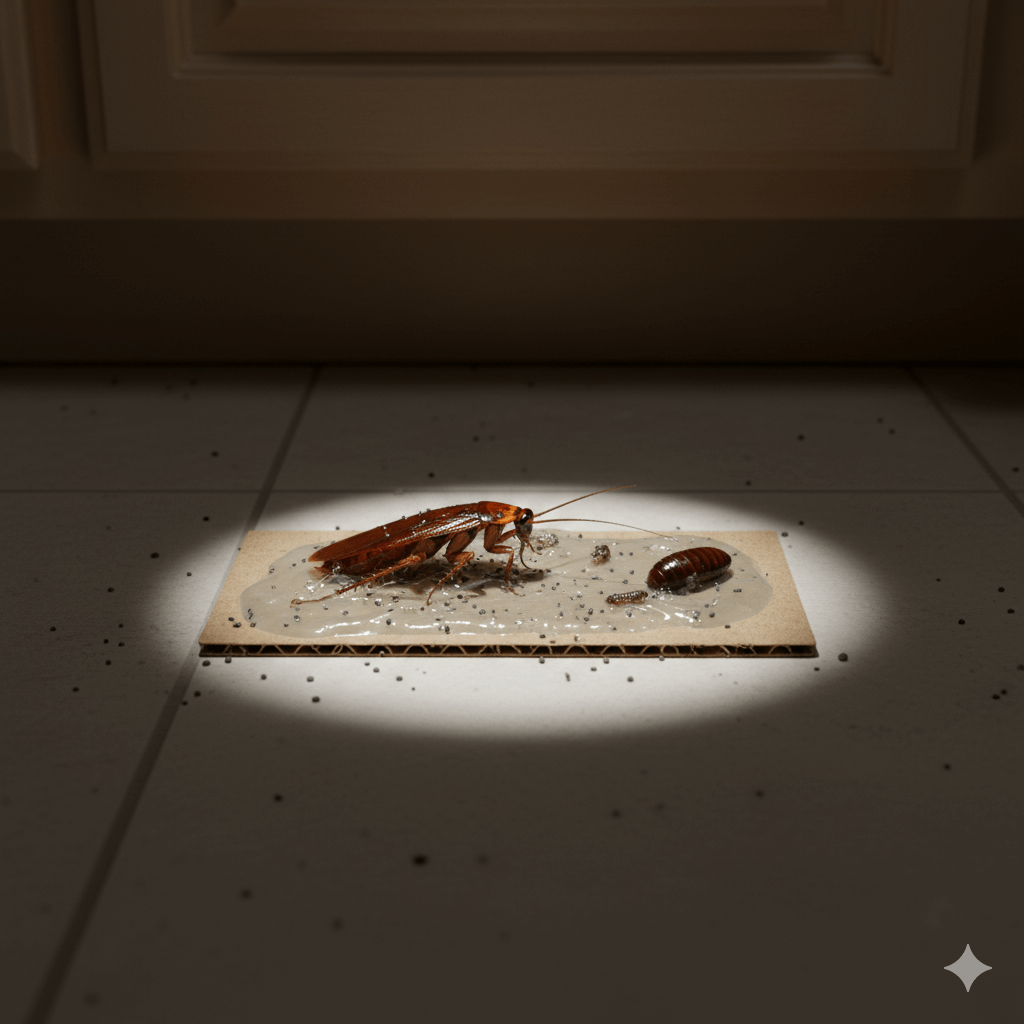 Distinctive oval shaped cockroach egg cases in hidden corner