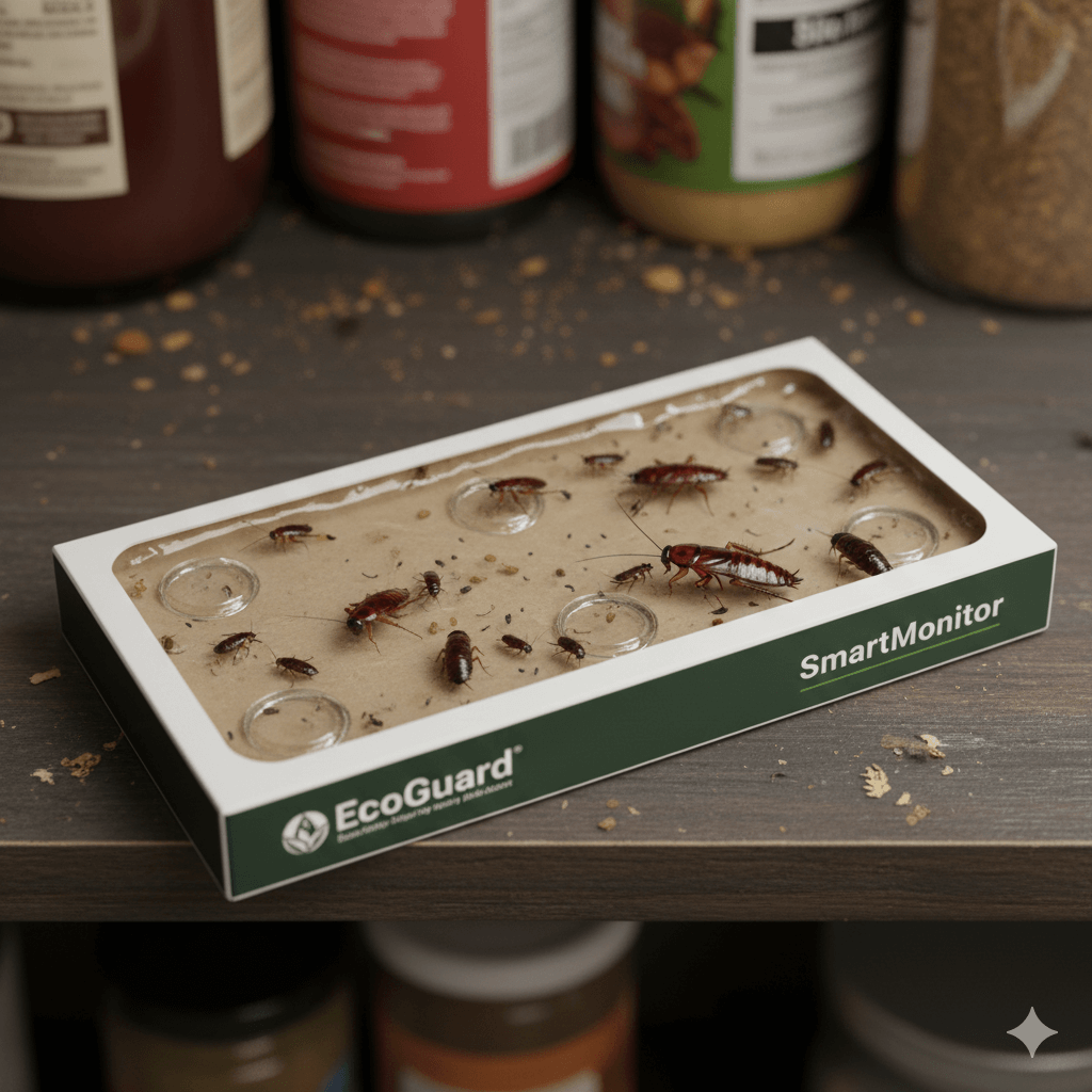 Smart cockroach monitoring station tracking population movement and feeding patterns