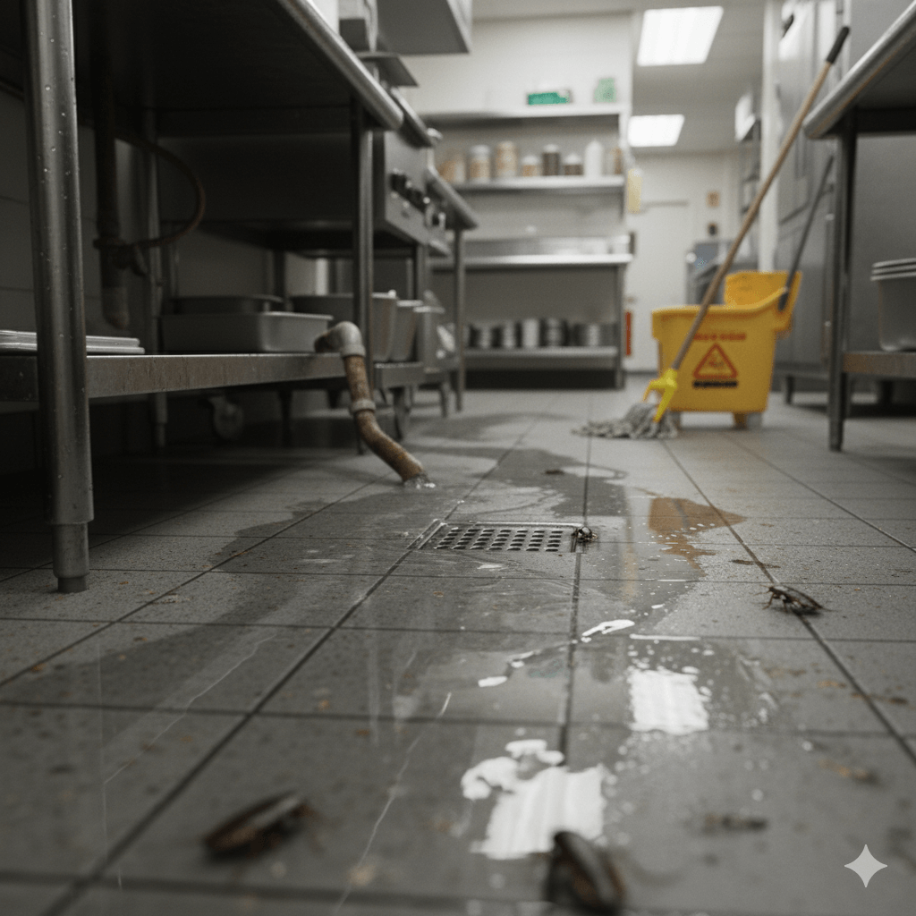 Commercial facility moisture issues creating conducive conditions for pests