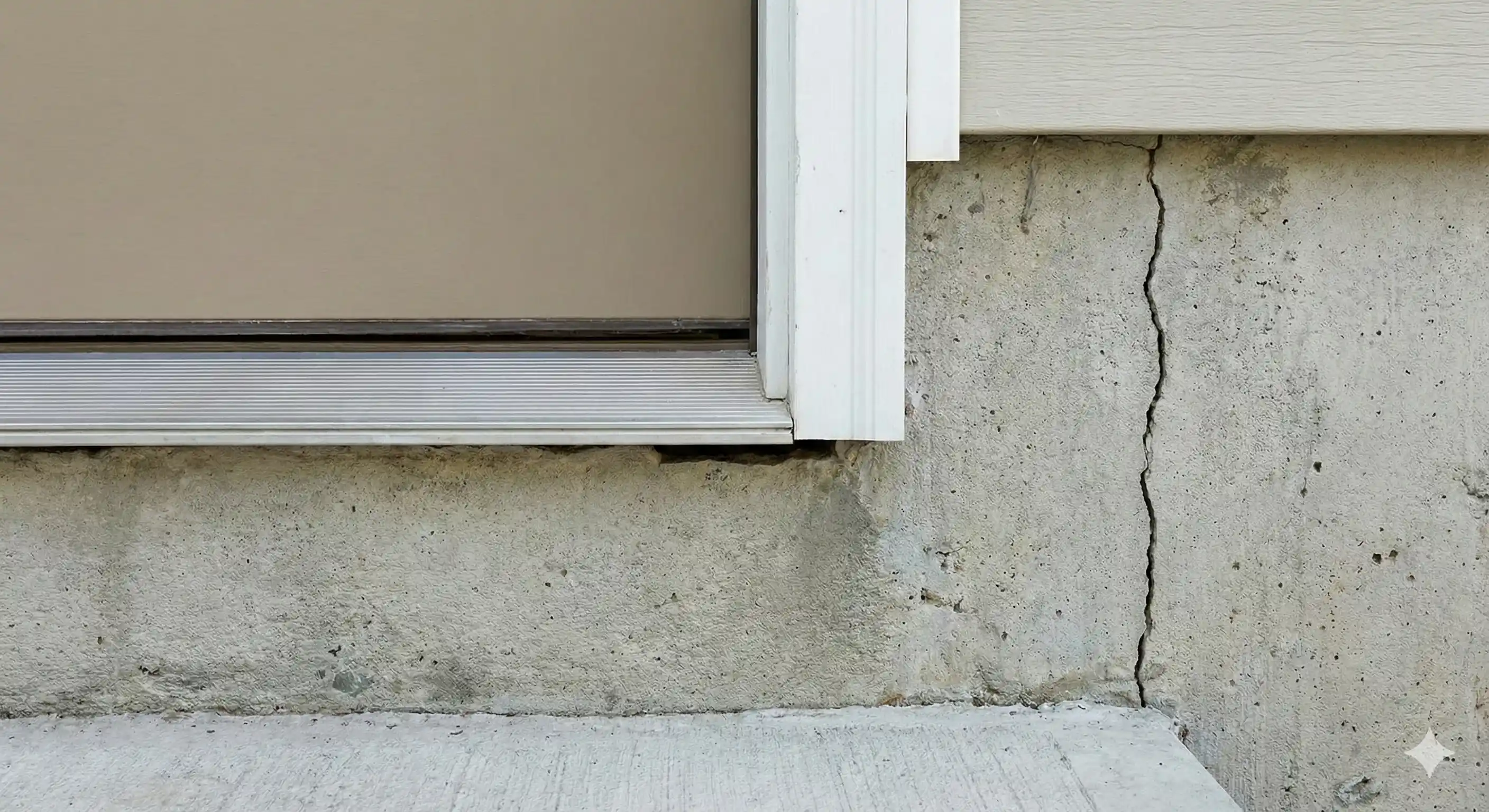 Gap under door and foundation crack providing cricket entry points into home
