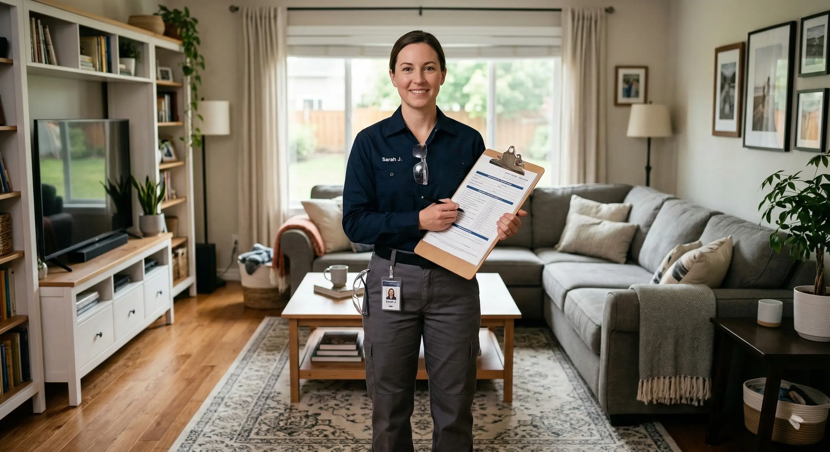 Technician performing routine monitoring inspection for deer mice activity