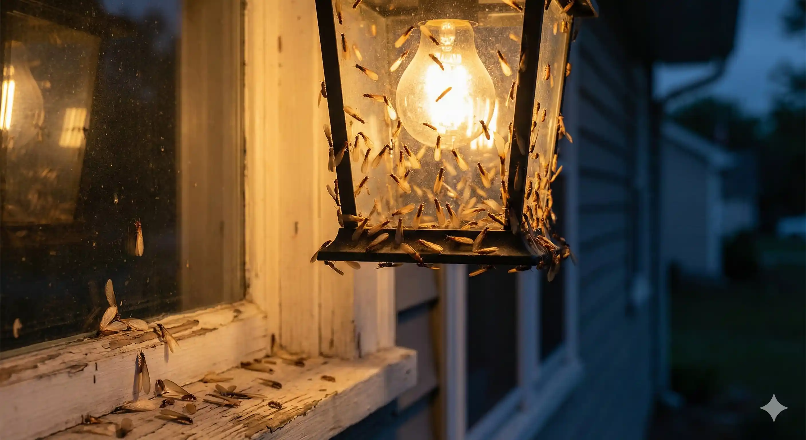 Drywood termite swarmers attracted to light during swarming season