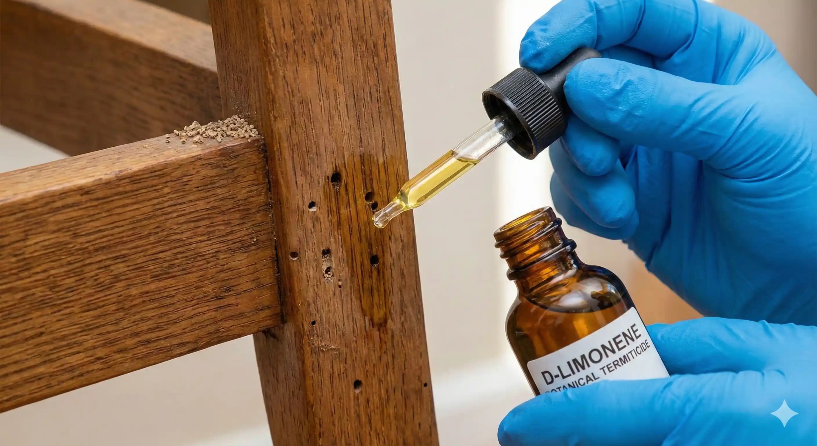 Applying botanical orange oil treatment for drywood termite control