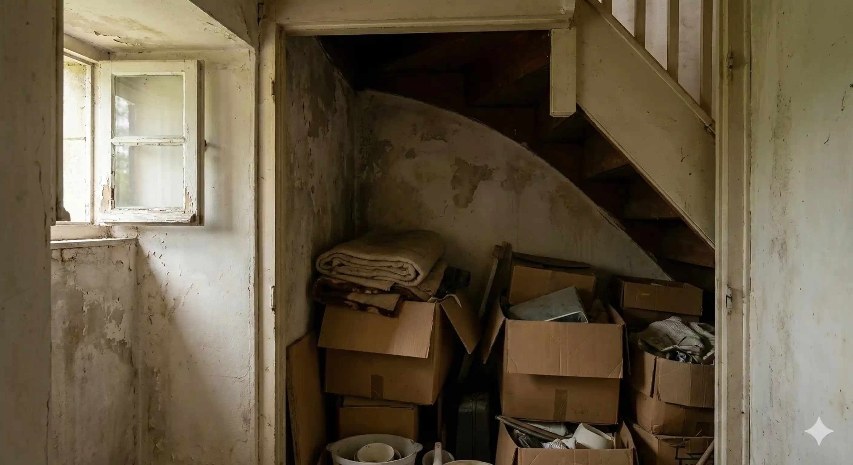 Damp crawl space or basement area with musty conditions indicating earwig presence