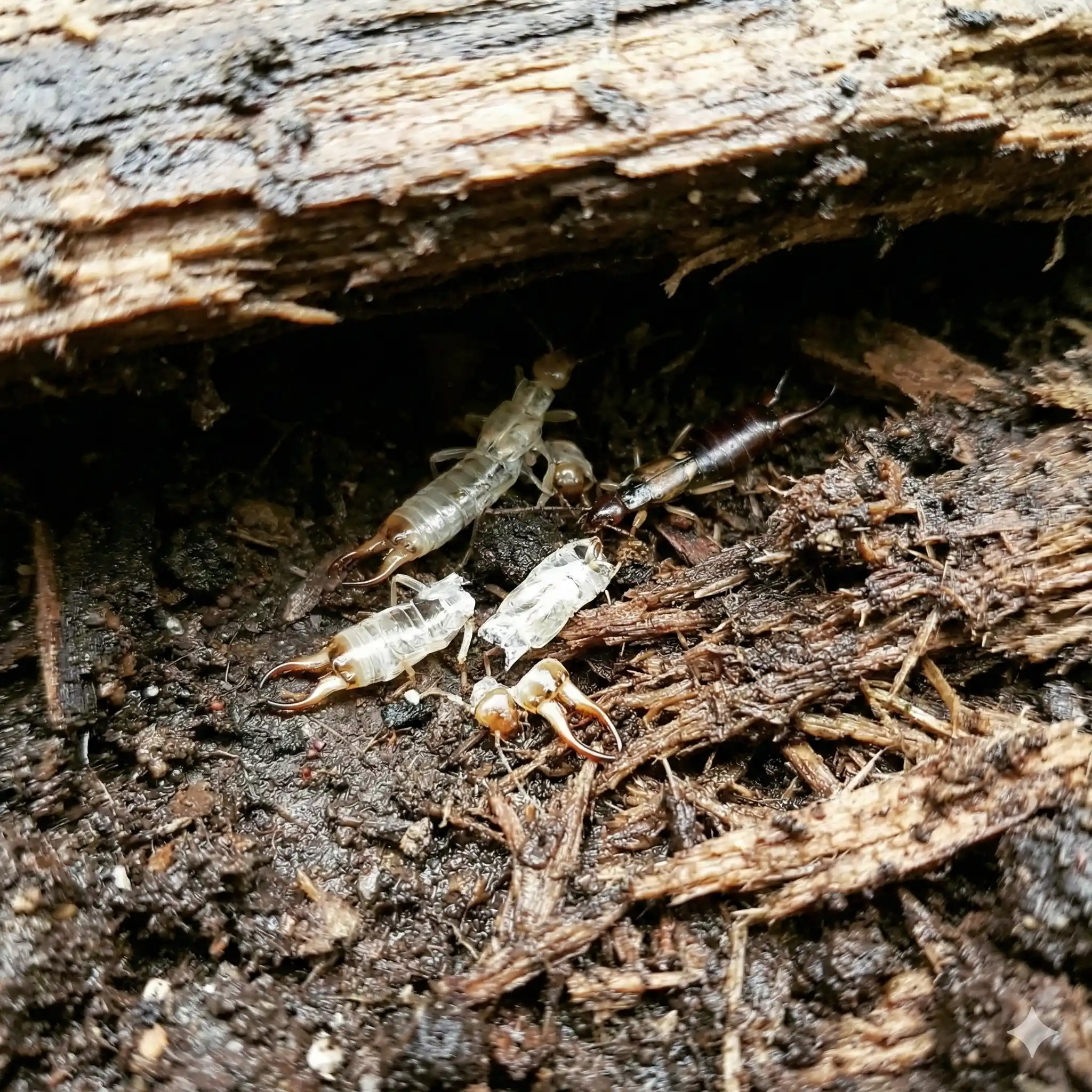 Earwig shed exoskeleton found in damp protected area