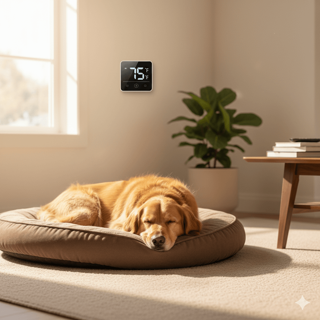Warm humid indoor environment favorable for flea breeding and survival