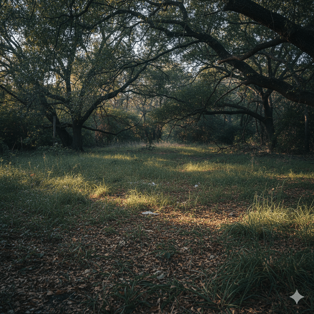 Shaded outdoor areas with organic debris providing flea breeding grounds