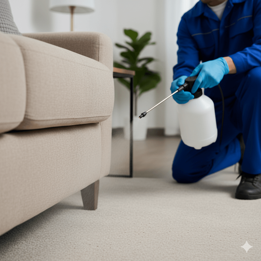 Indoor flea treatment application to carpets furniture and pet resting areas