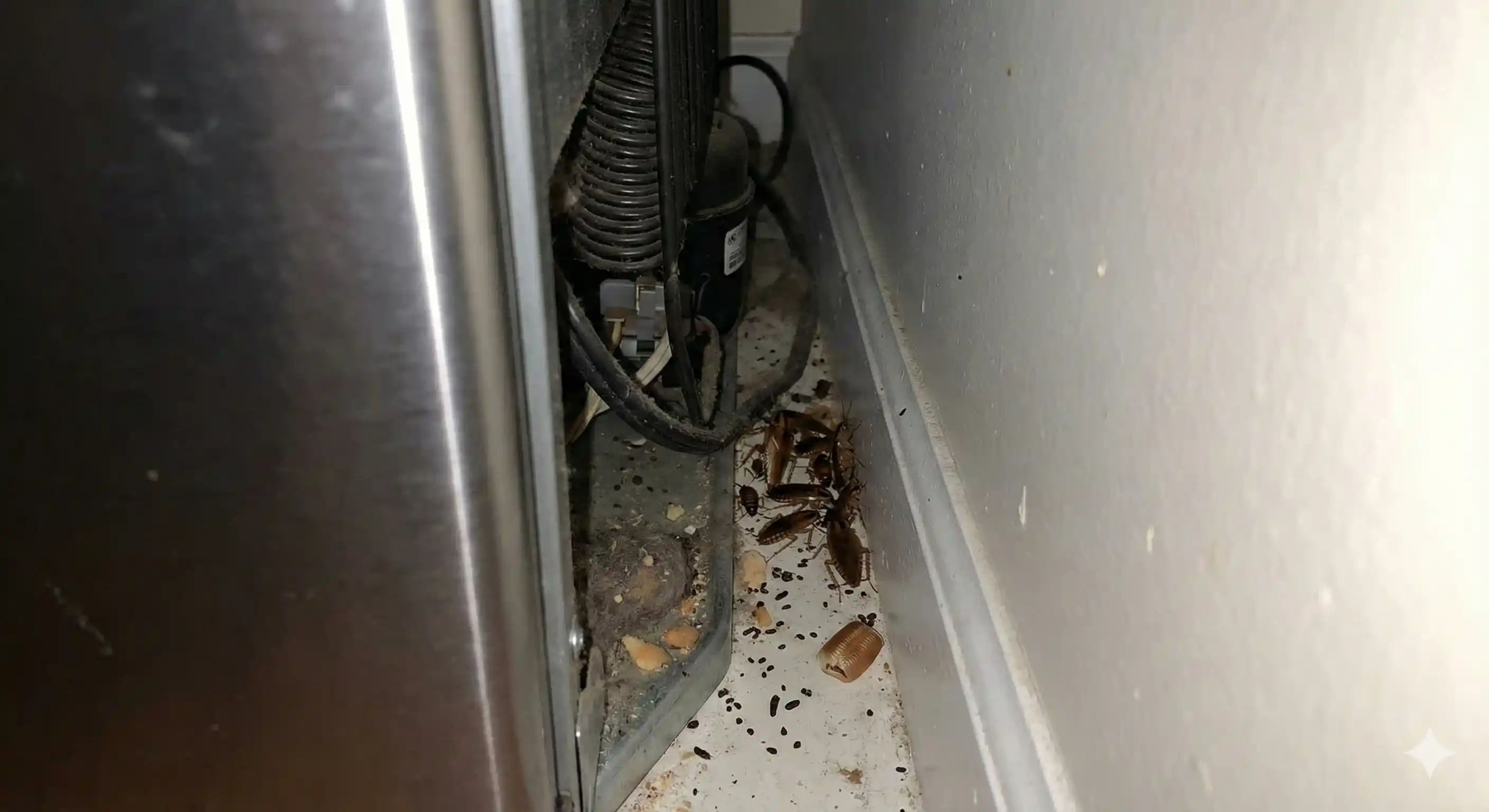 Crack and crevice area providing German cockroach harborage
