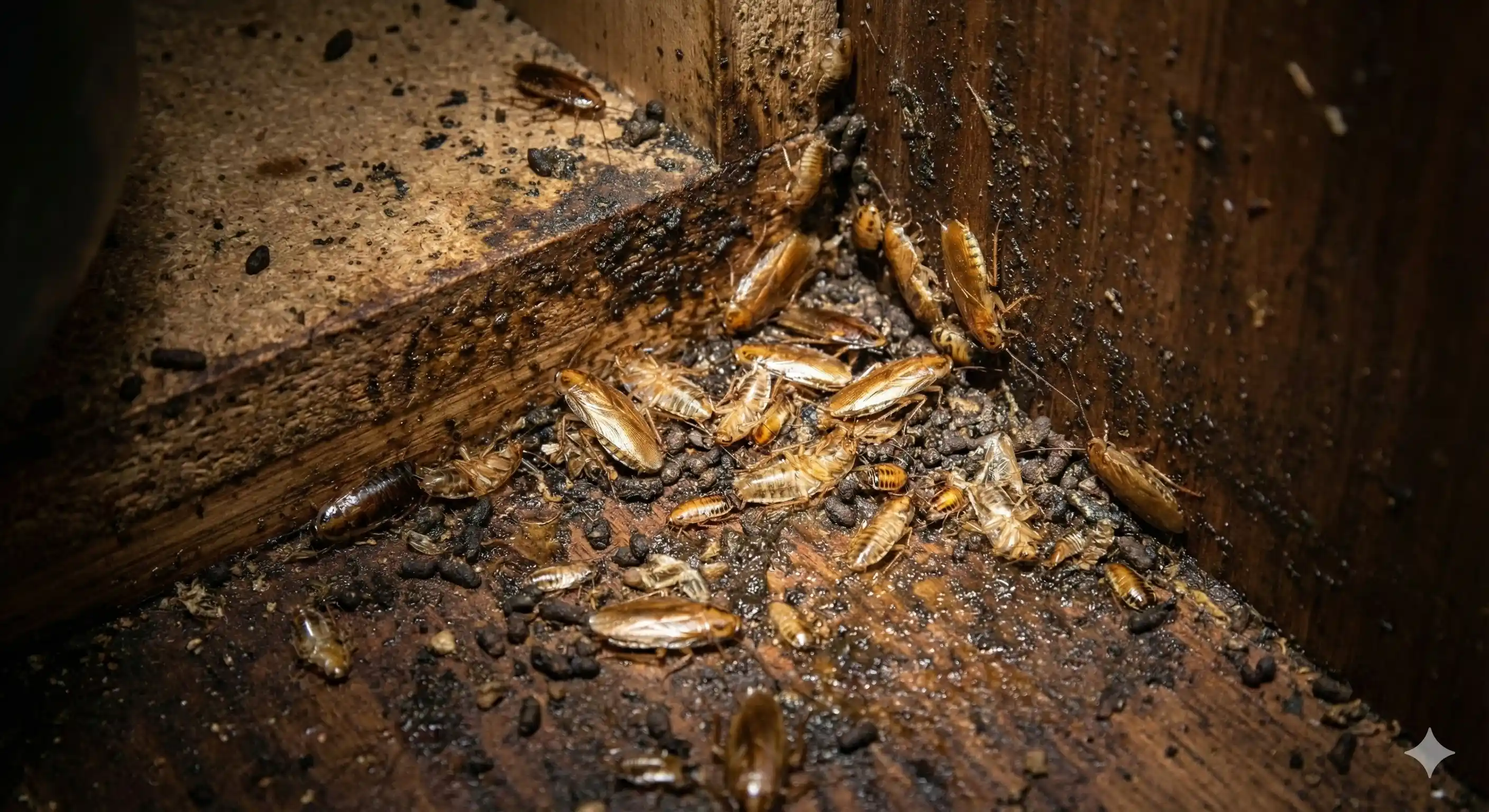 Kitchen area where musty cockroach odor may be detected