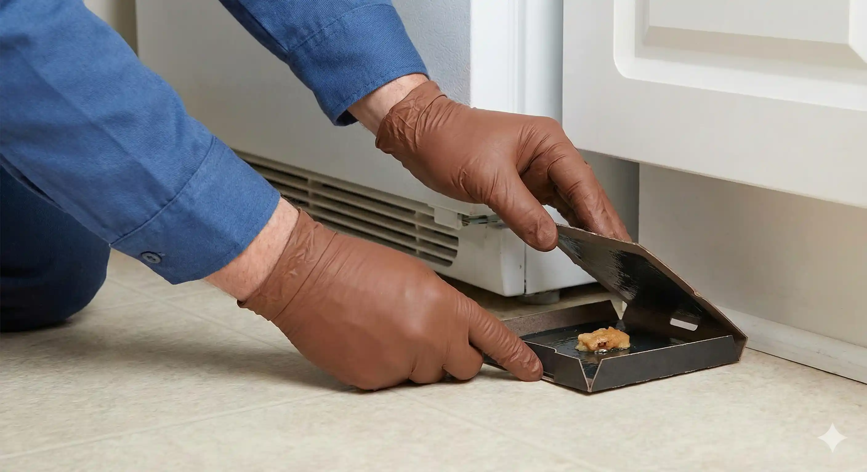 Installing monitoring device to track German cockroach activity