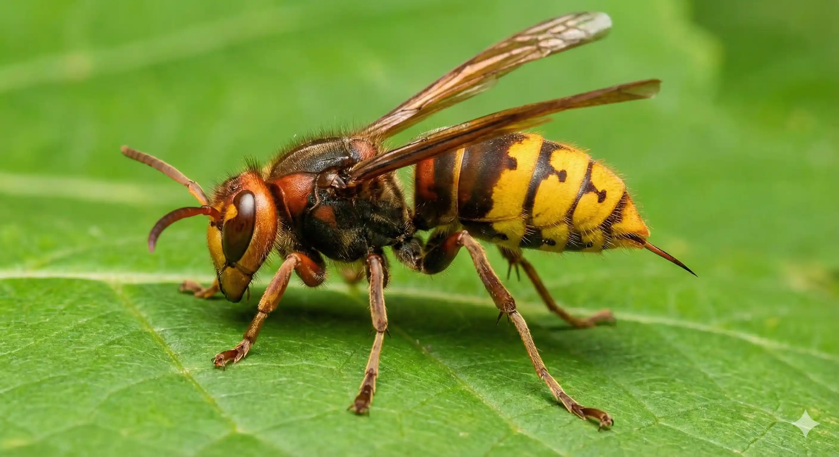 Hornet displaying defensive aggressive behavior near nest area
