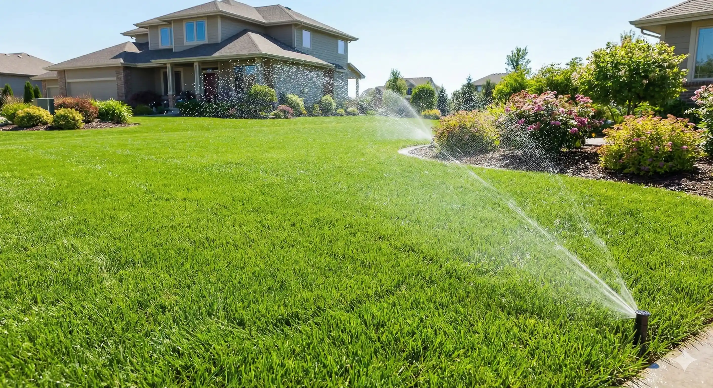 Well-maintained irrigated lawn providing ideal Japanese beetle egg-laying habitat