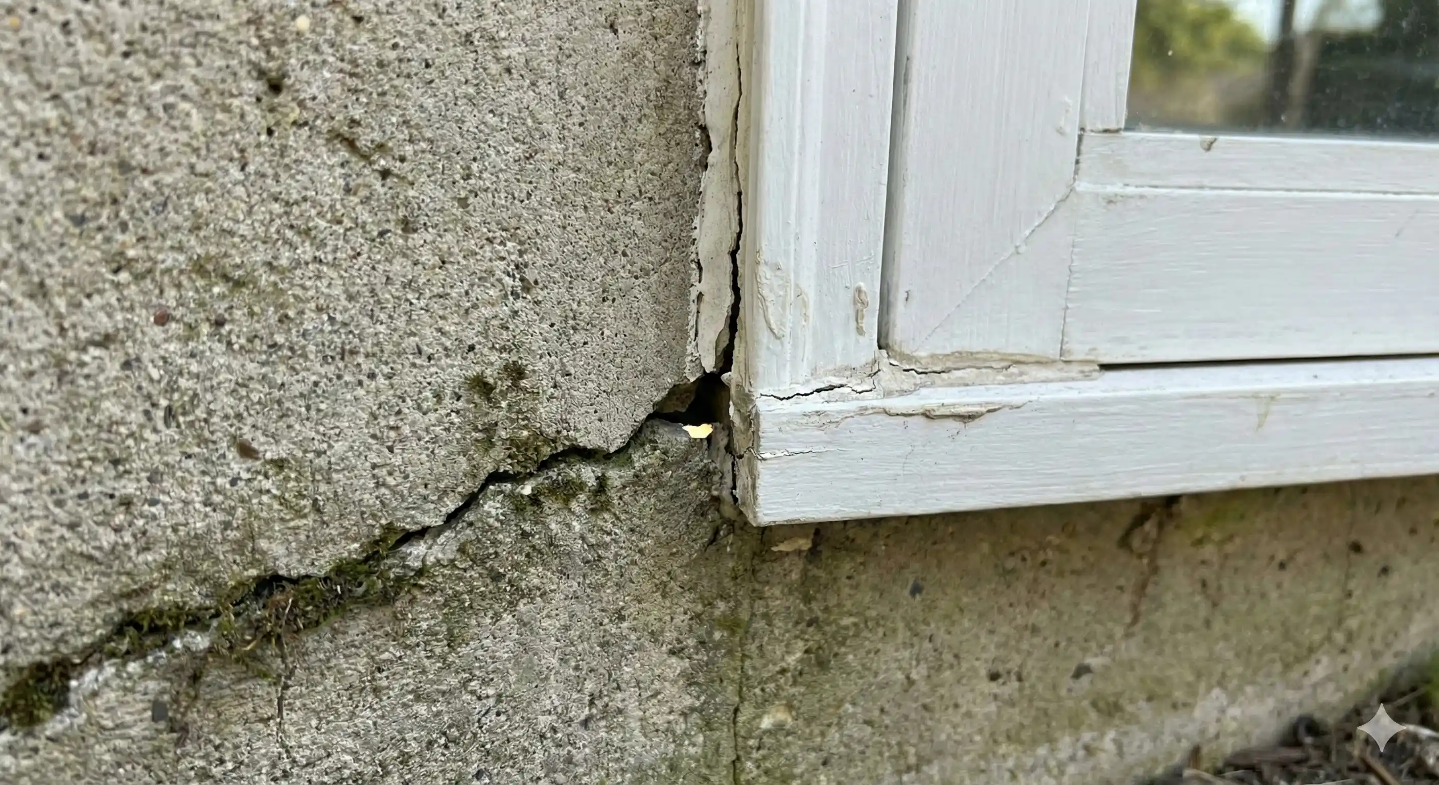 Cracks and gaps allowing mite entry into structure