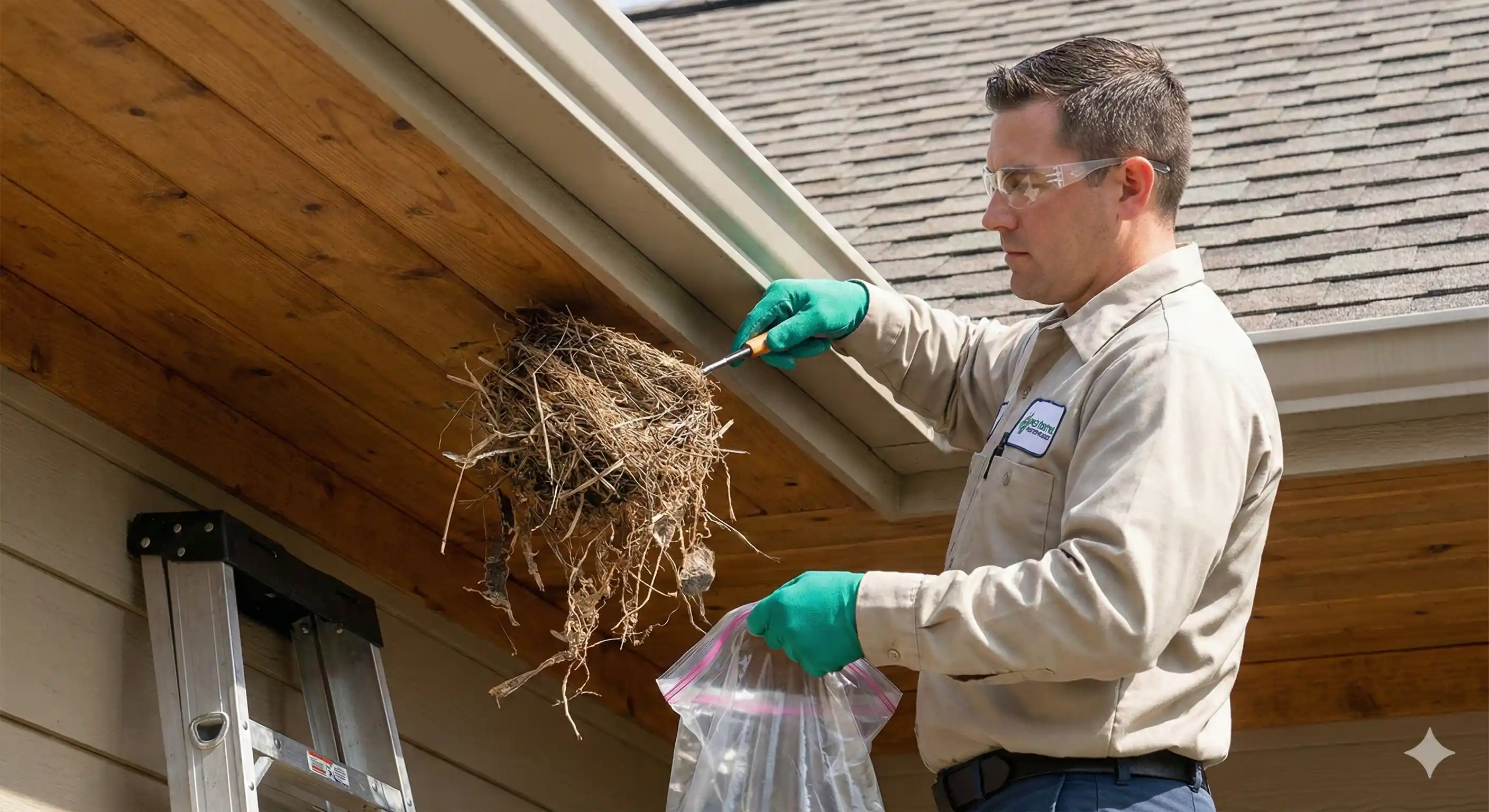 Addressing bird nest and host animal sources of mite infestation