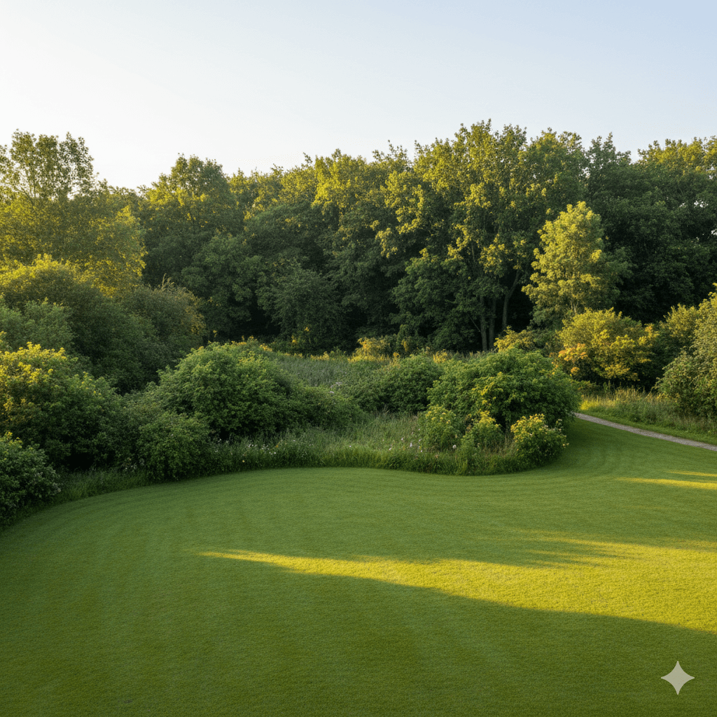 Dense foliage and vegetation providing daytime shelter for adult mosquitoes