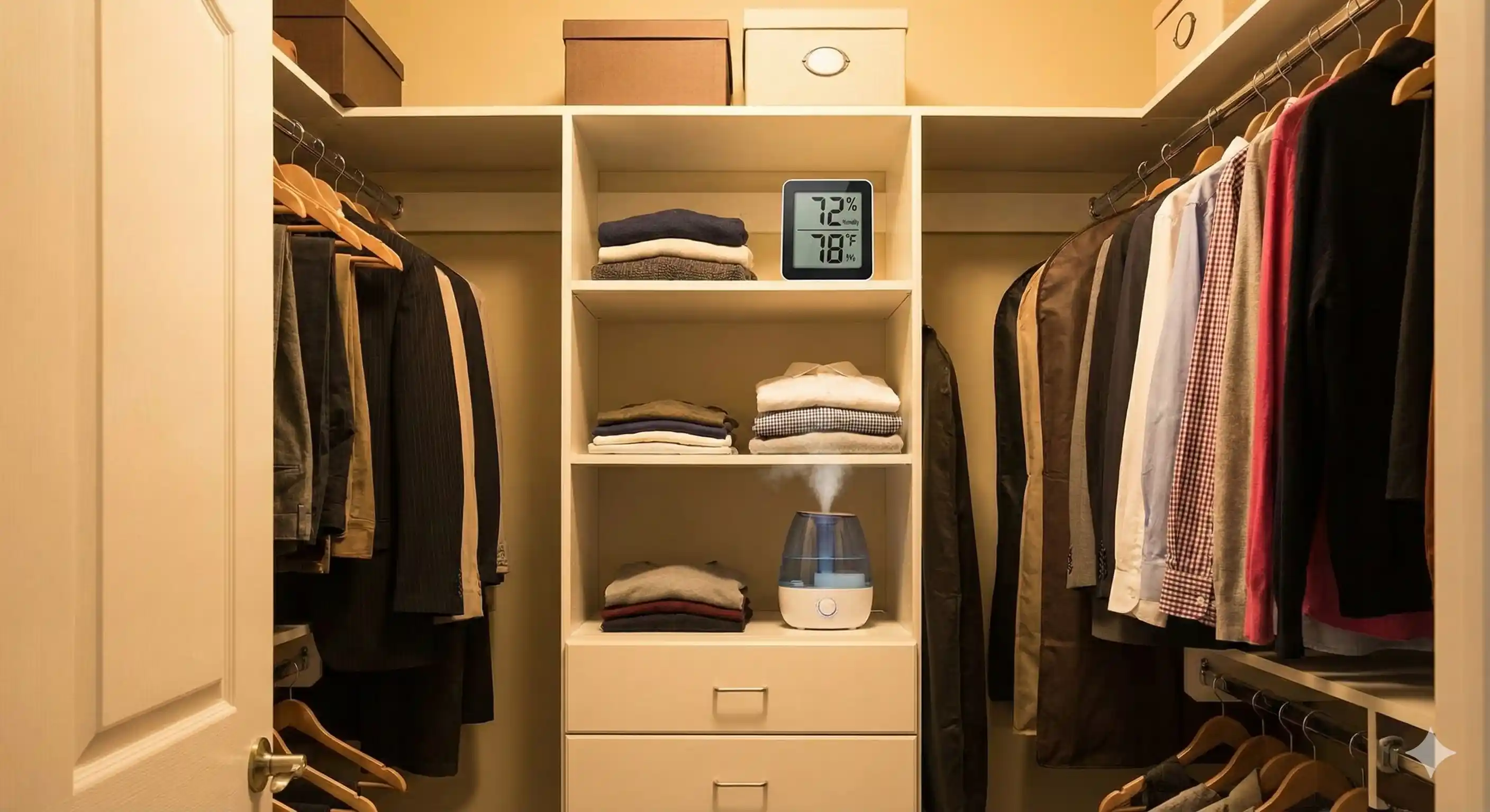 Warm humid storage area providing ideal moth breeding conditions