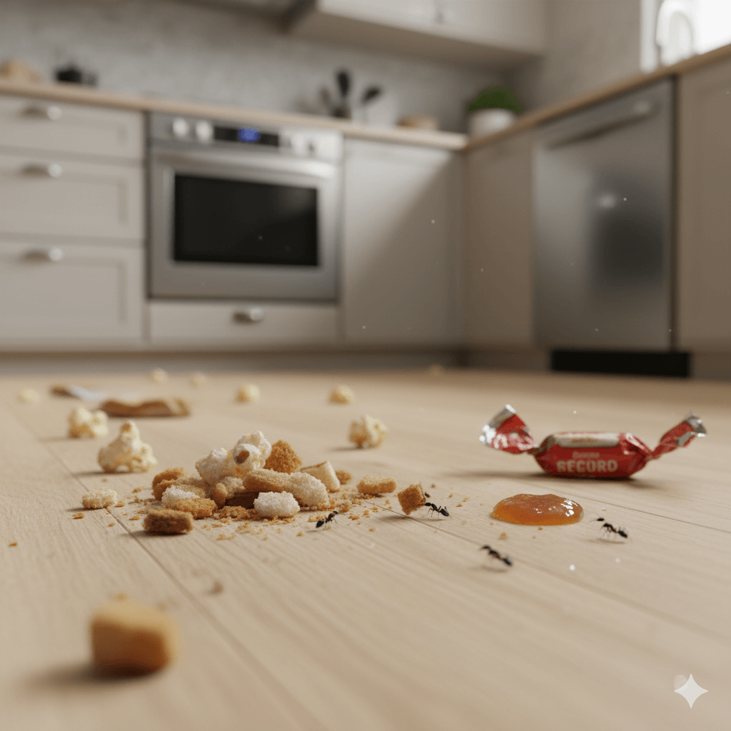 Exposed food and improper storage creating attractants for household pests