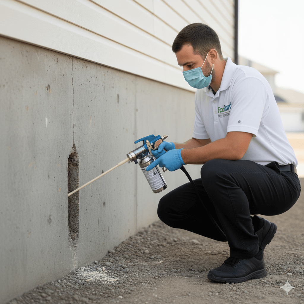 Sealing pest entry points and gaps around home exterior to prevent access