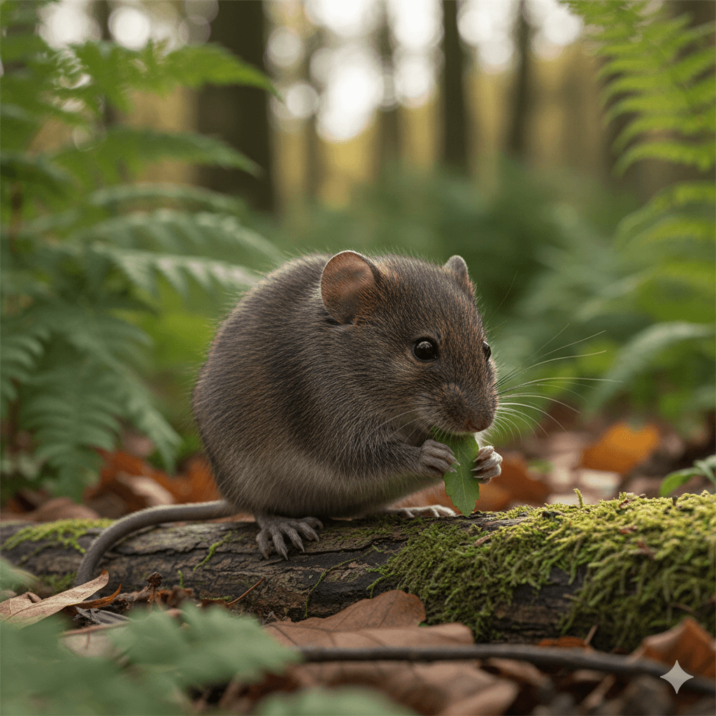 Voles existing in their natural habitat