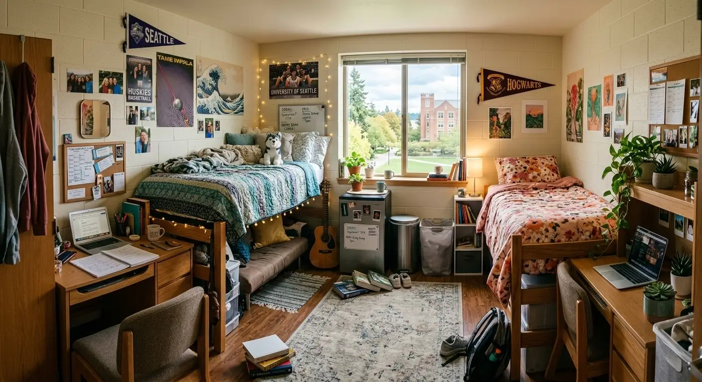 College dormitory room requiring bed bug prevention