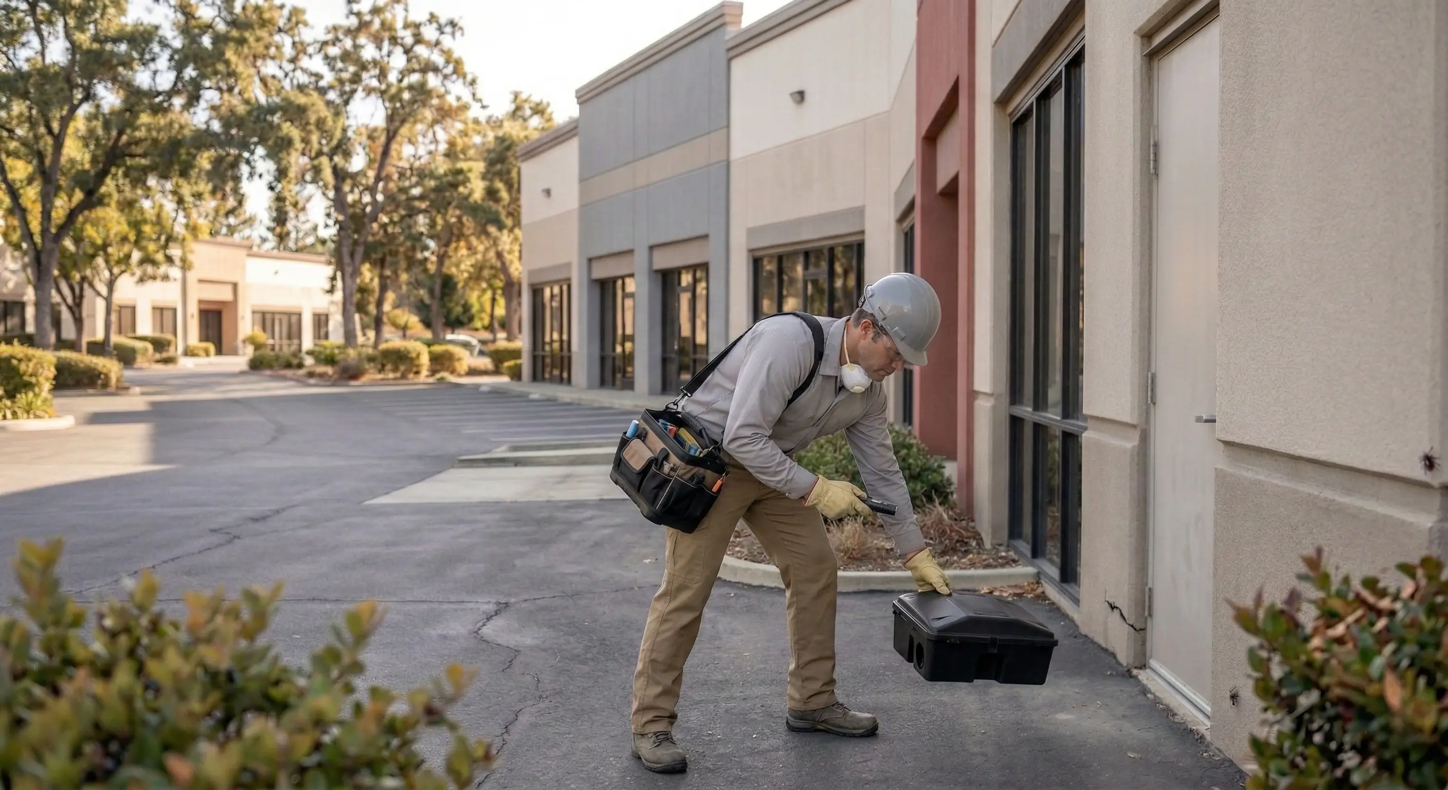 School exterior grounds requiring pest monitoring