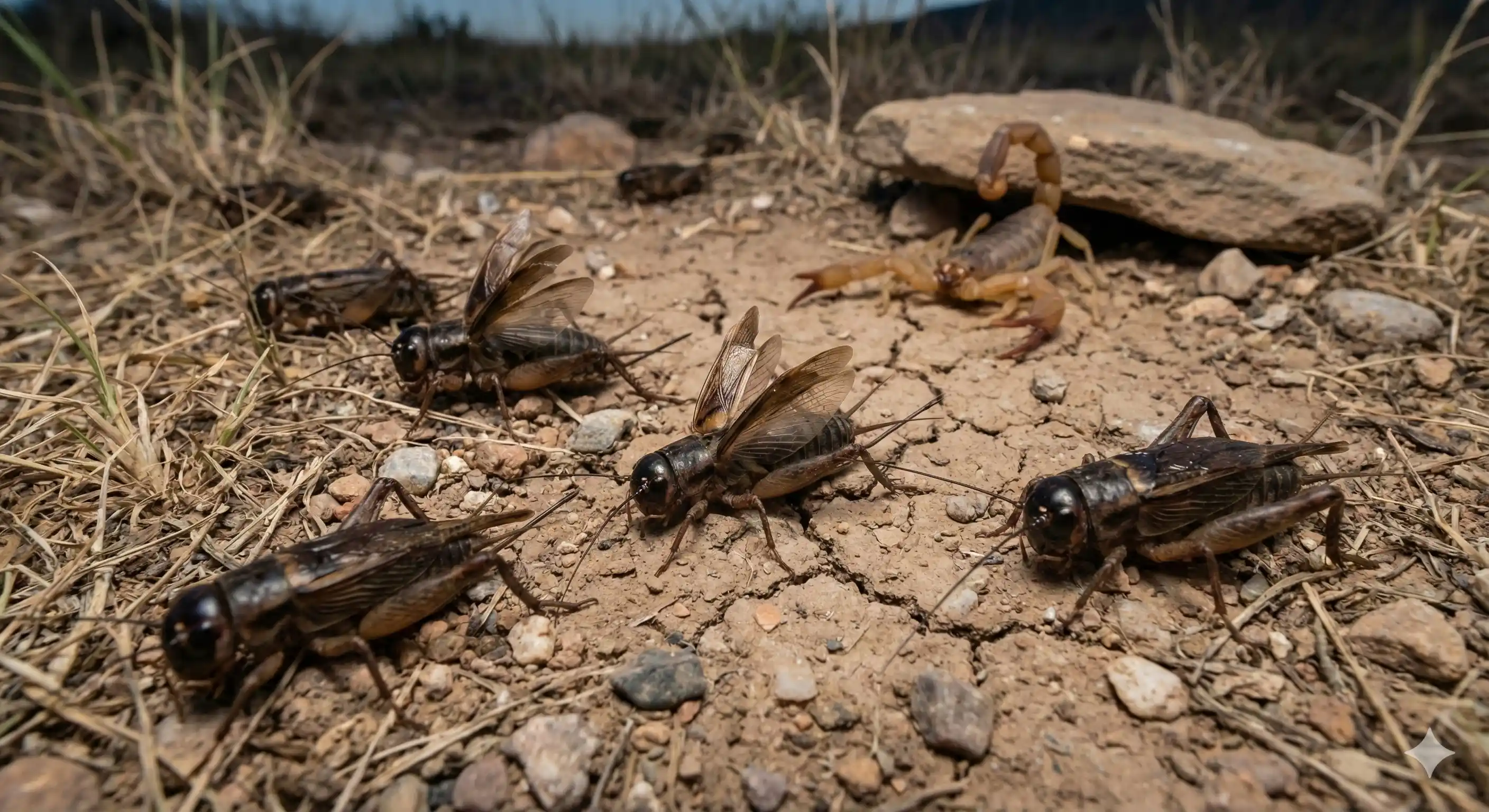 Cricket activity indicating potential scorpion presence
