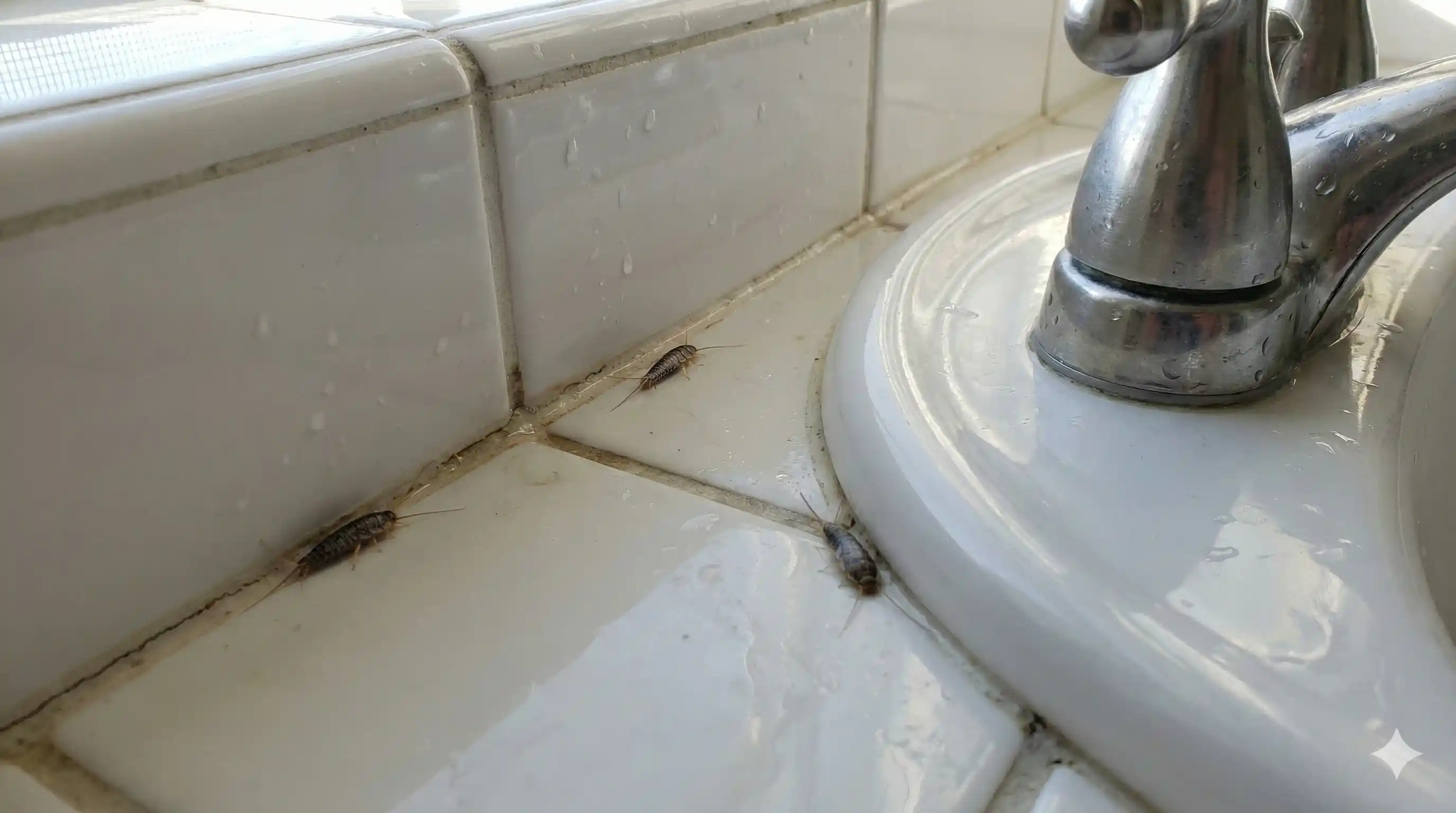 Silverfish found near bathroom sink or water source