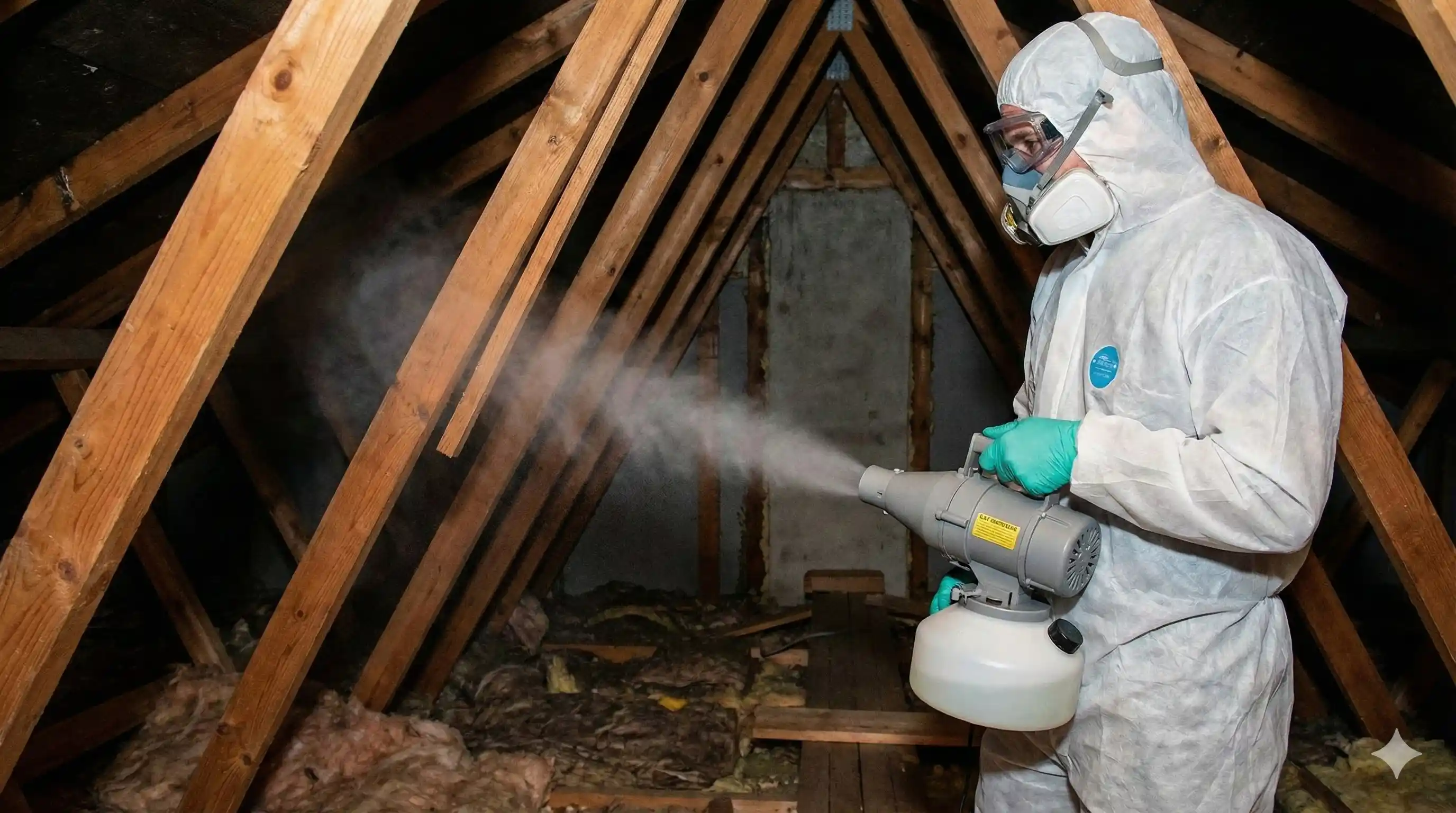 ULV fogging treatment reaching inaccessible silverfish harborage areas