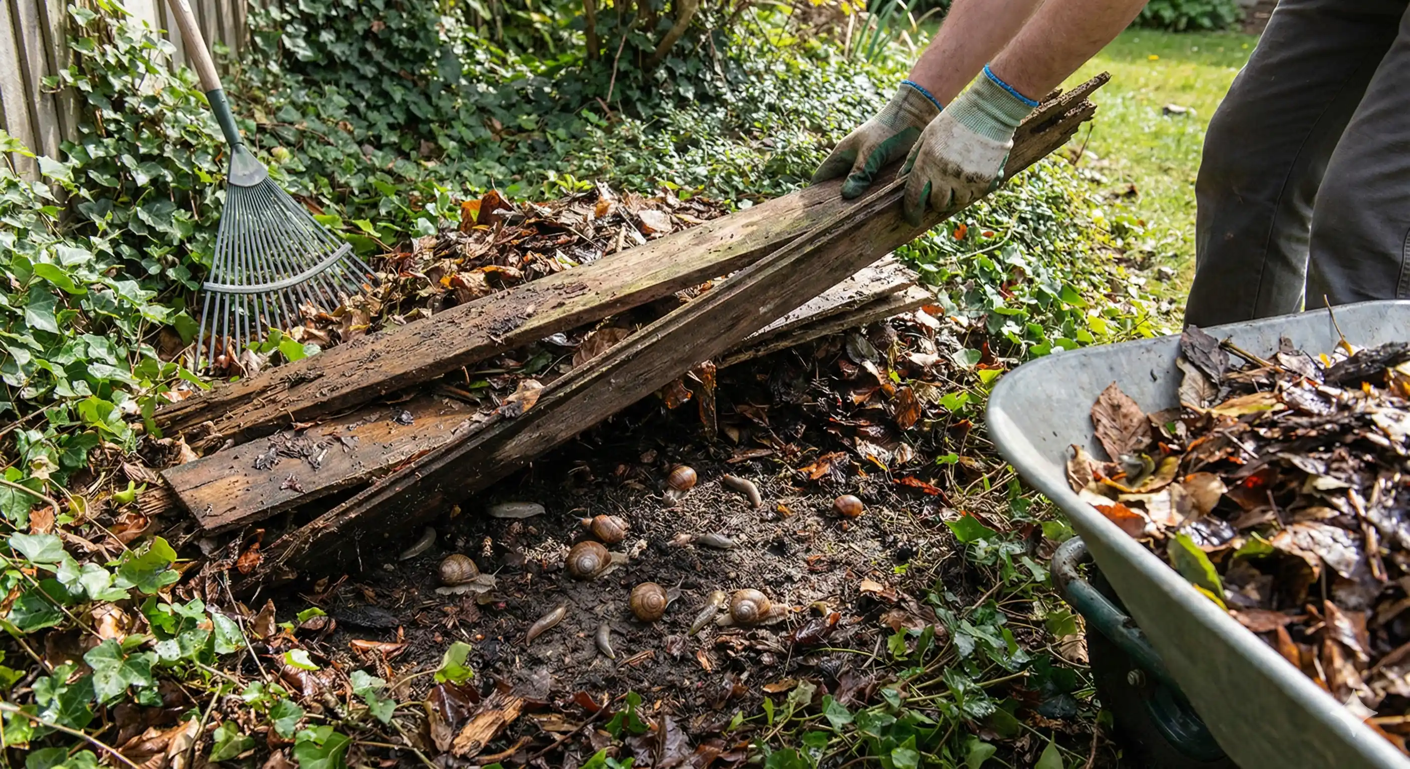 Identifying and eliminating snail and slug harborage areas