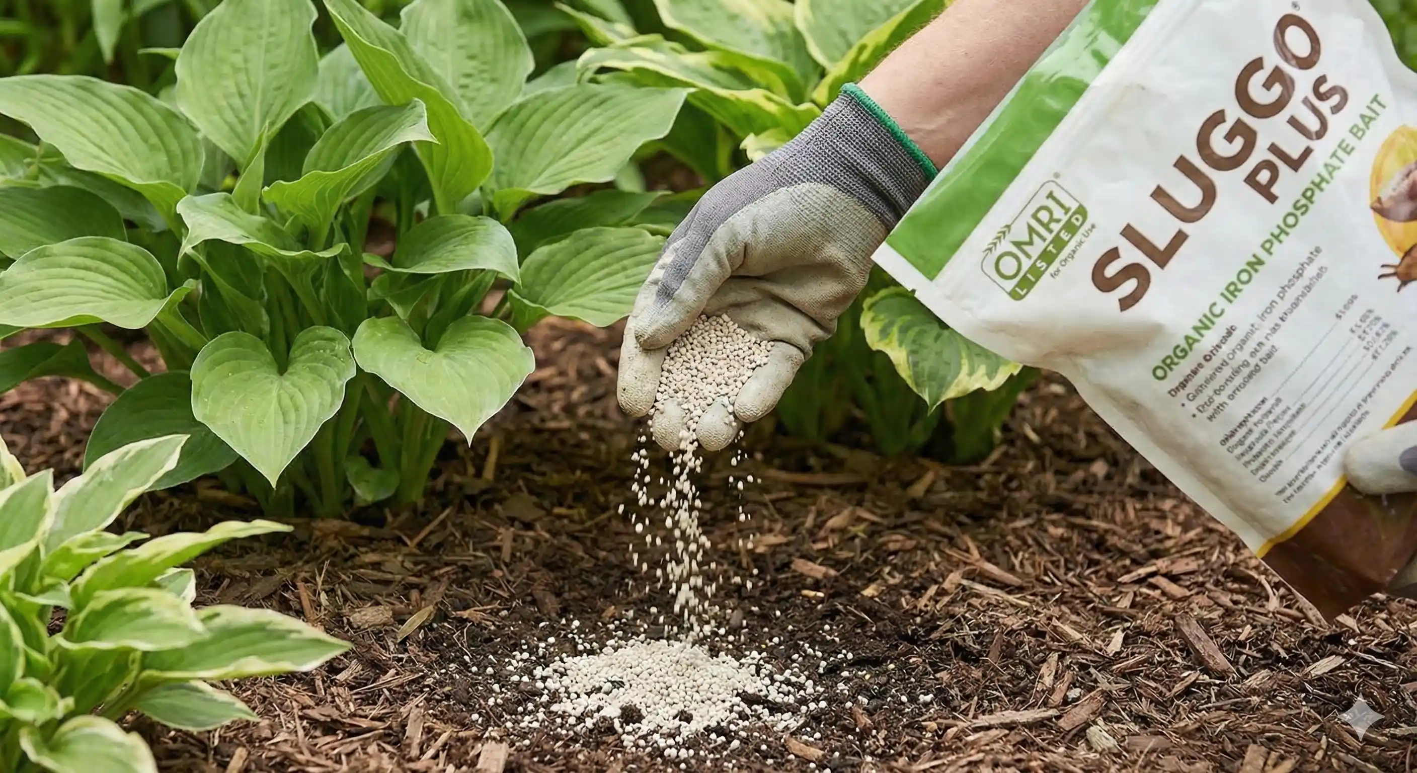 Applying all-natural organic treatment for snail and slug control