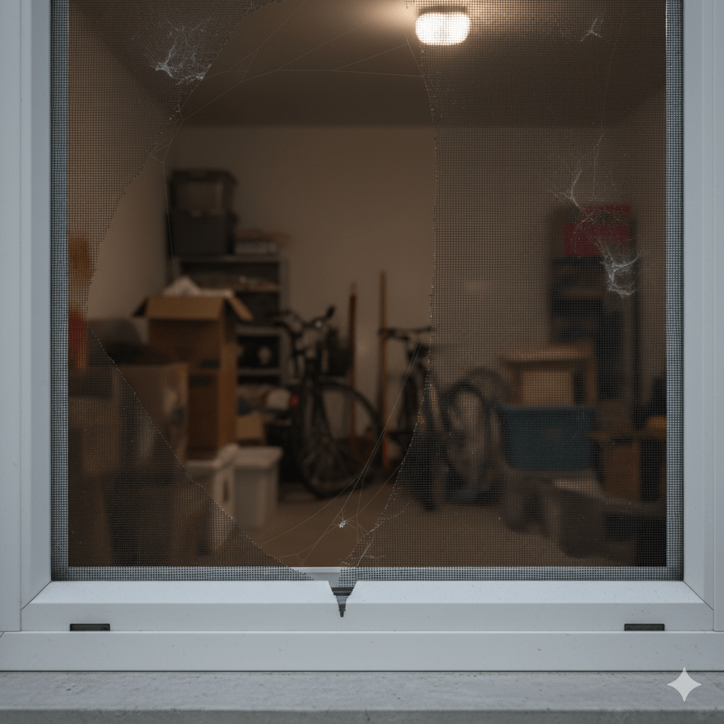 Foundation cracks and window gaps allowing spider entry into home