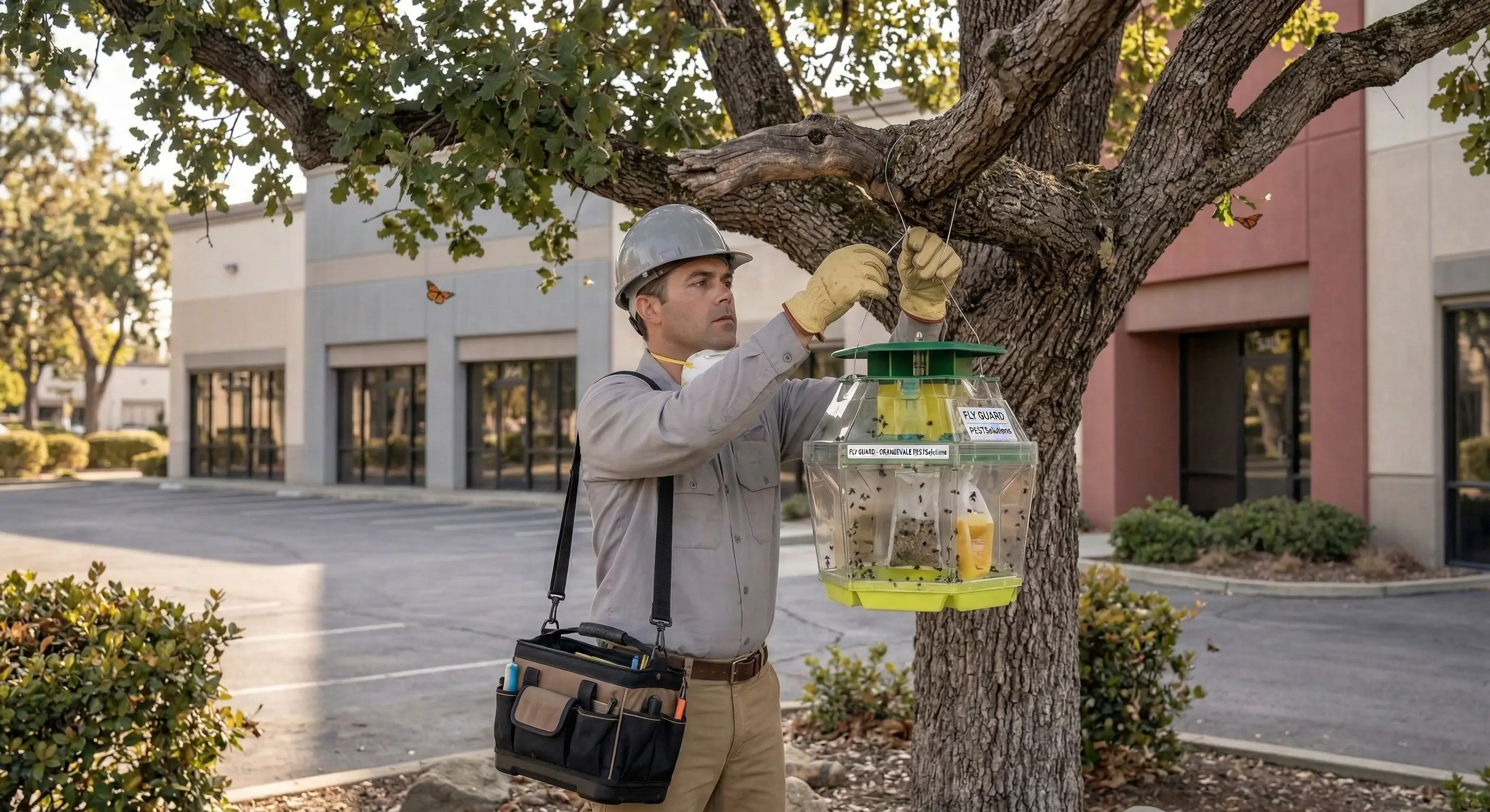 Fly control measures in grocery store produce section