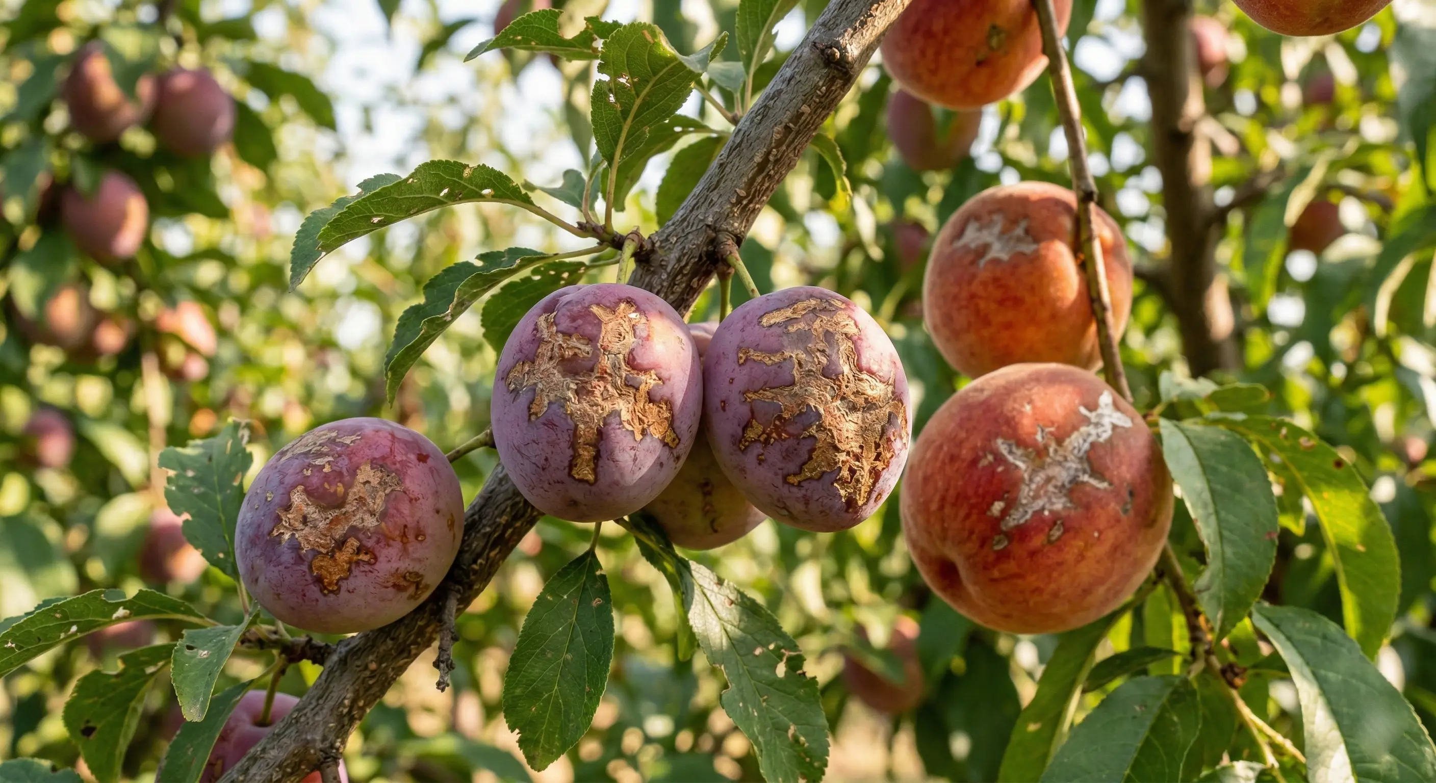 Fruit showing scarring and damage from thrips