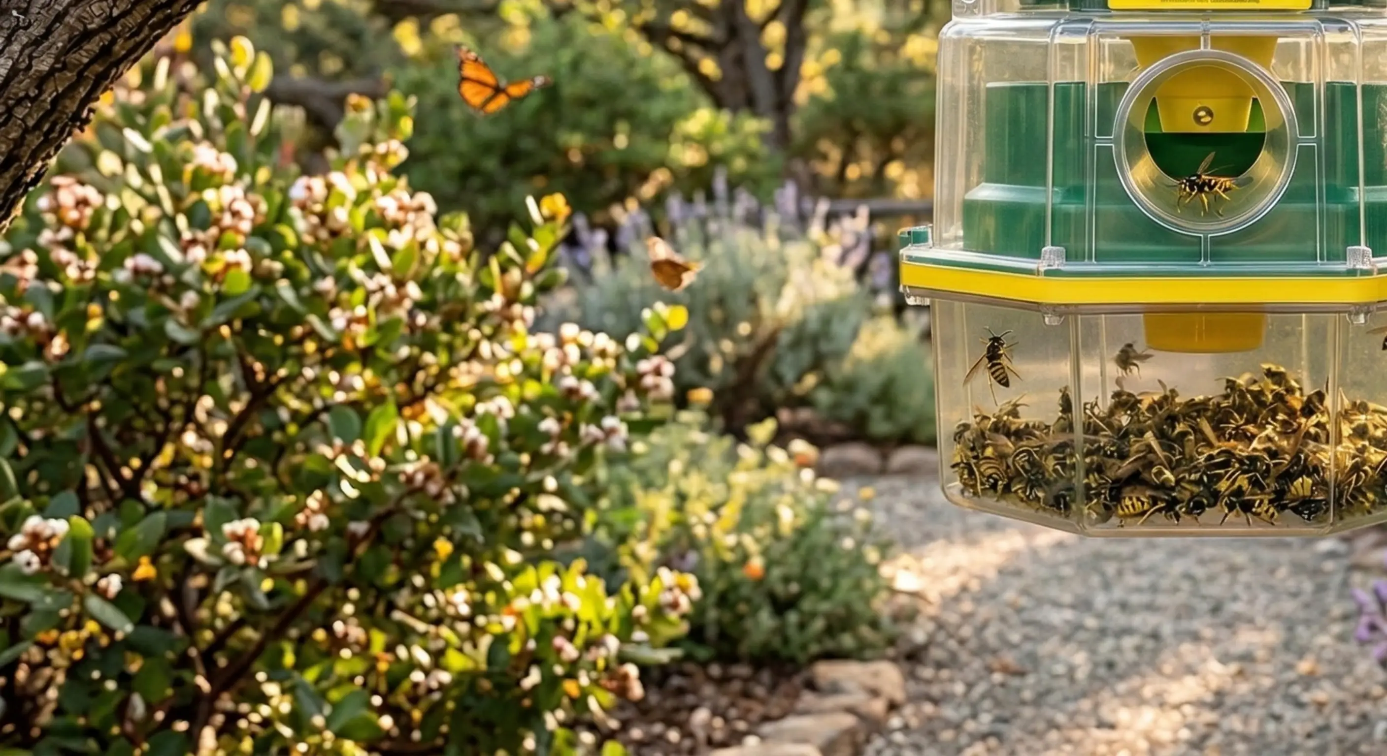 Garden landscaping that attracts yellow jackets